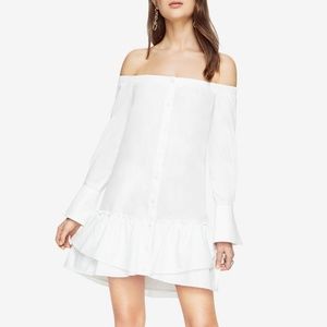 NWT BCBG "AIYANA" OFF SHOULDER WHITE DRESS XXS
